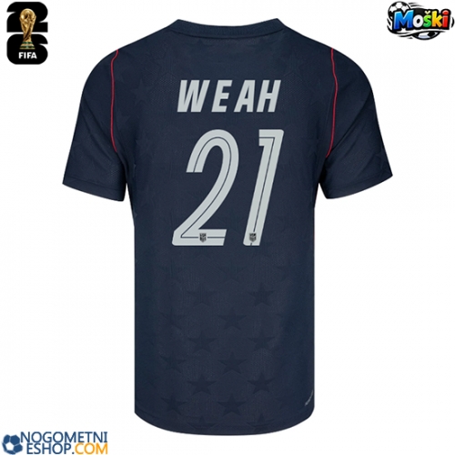 Moški Nogometni dresi Združene države Timothy Weah #21 Gostujoči SP 2026 Kratek Rokav